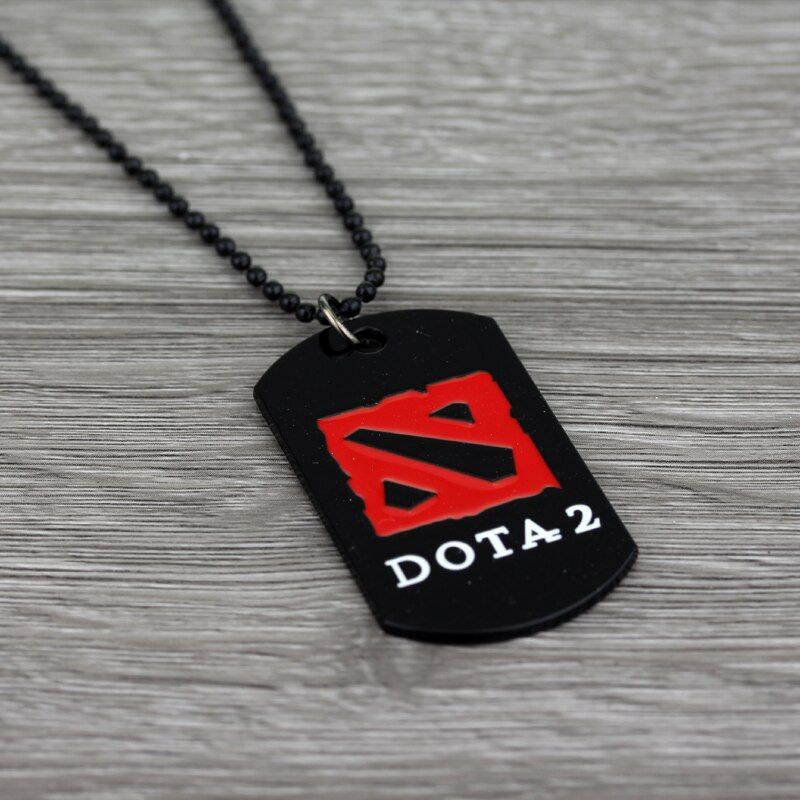 Hot Game Dota 2 Necklace Dog Tag Dota Logo Pendants Defense Of The Ancients Red Square